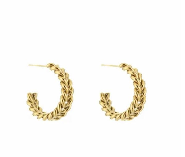 Oorbellen Twisted Hoop Goud