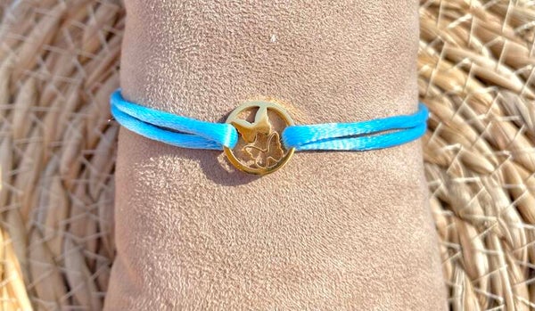 Satijnkoord armbandje Butterflies Goud