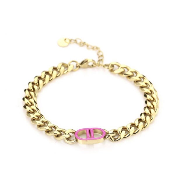 Armband Romana Goud - Roze Sale