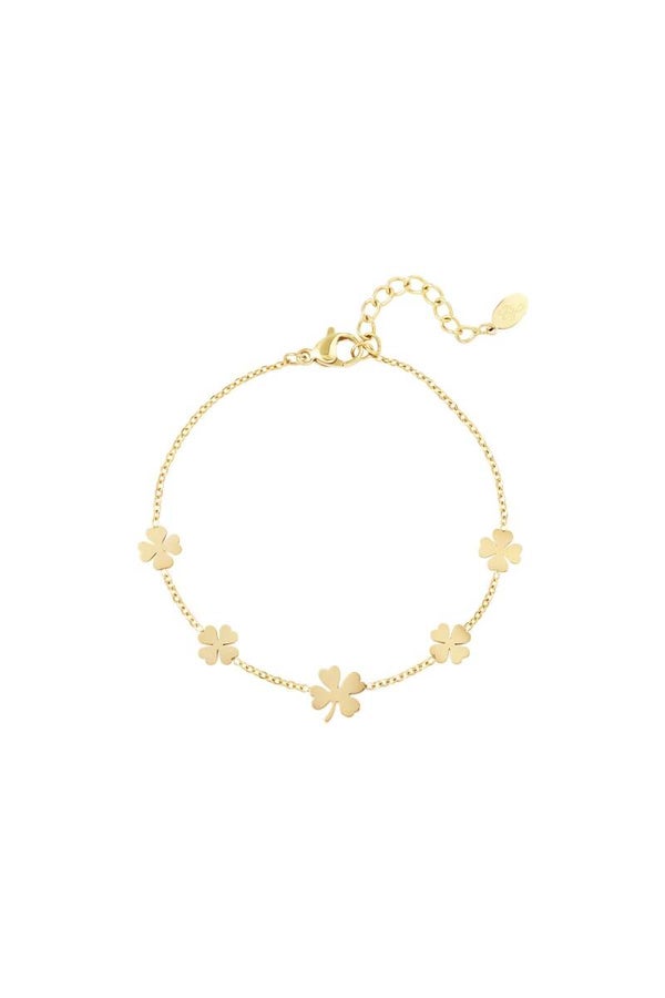 Armband 5 klavertjes Goud