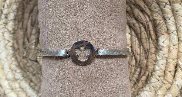 Satijnkoord armbandje Beschermengel Zilver