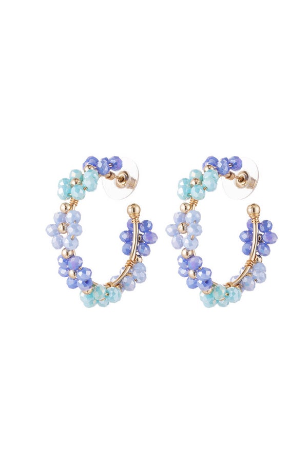 Oorbellen Bloemen Klein Blauw Sale