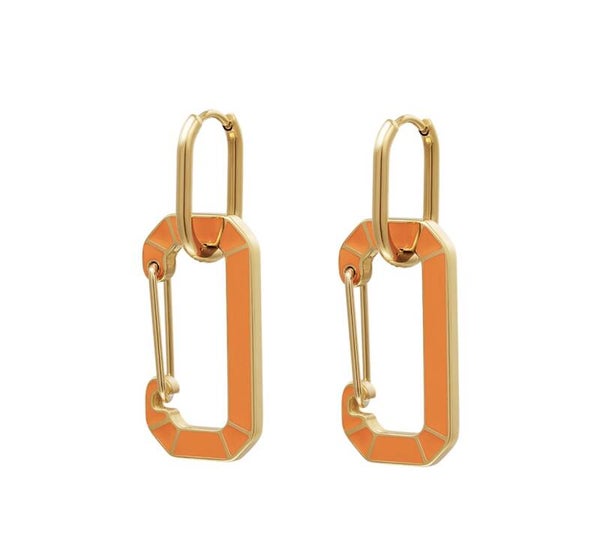 Oorbellen Loua Taggs Goud-Oranje
