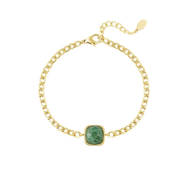 Armband met steen groen.