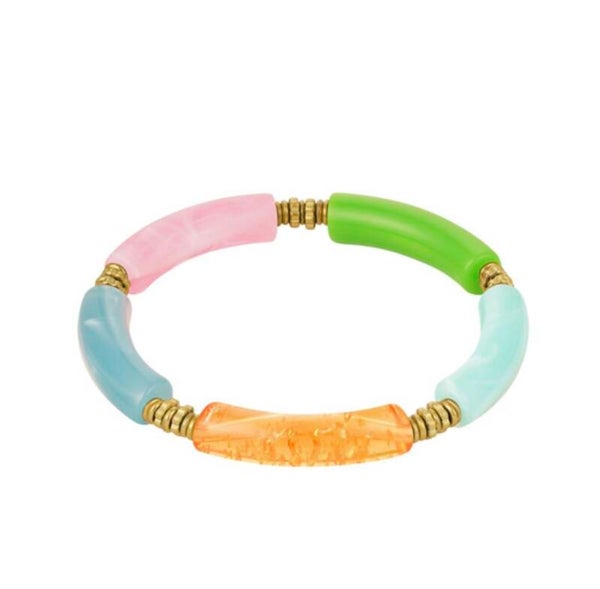 Tube armband meerkleurig roze multi