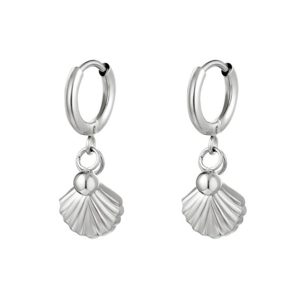 Beach oorbellen zilver