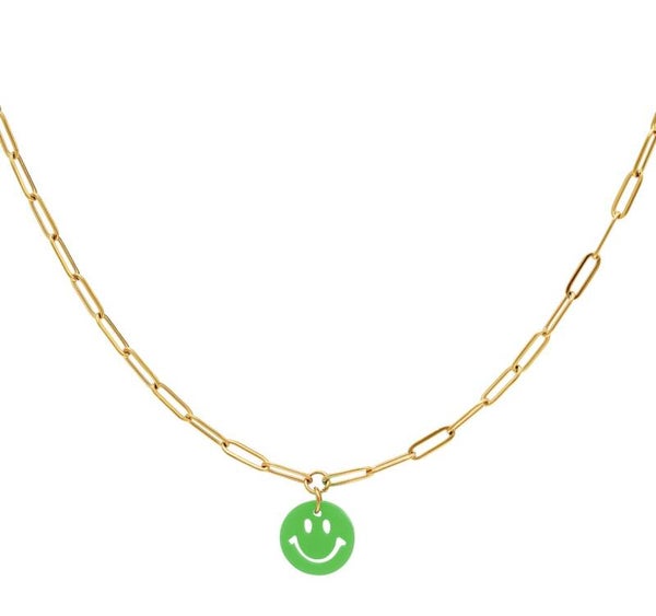 Smiley ketting groen