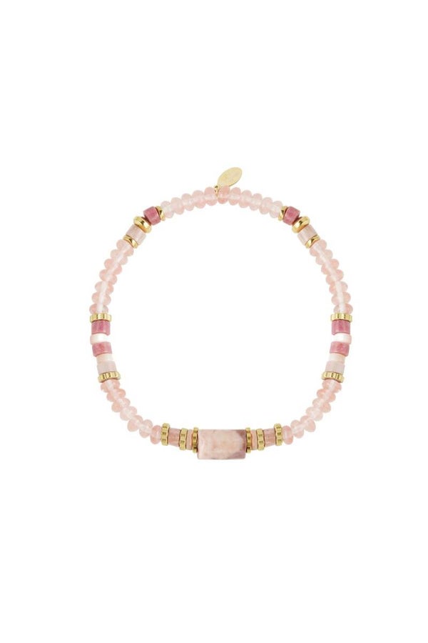 Armband African Pie Stone Roze