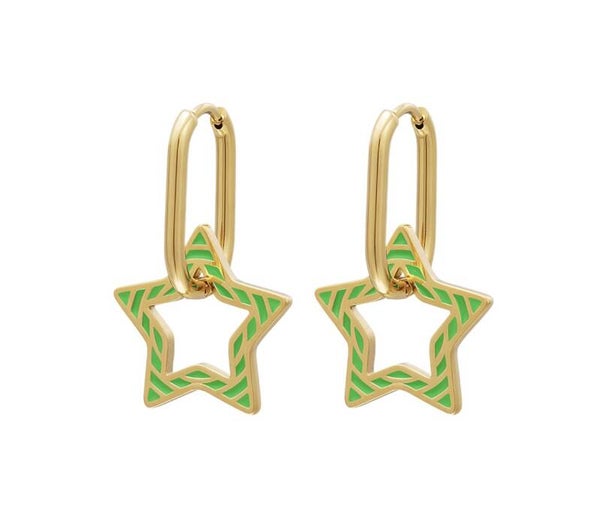 Oorbellen Star Groen Sale
