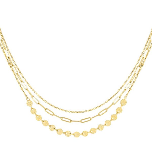 3 lagen ketting sem goud