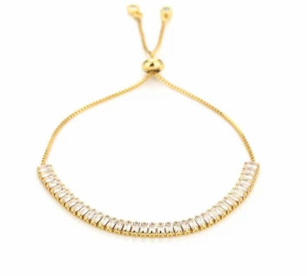 Strass armband goldplated.