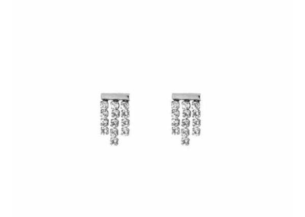 Oorbellen River Strass Zilver
