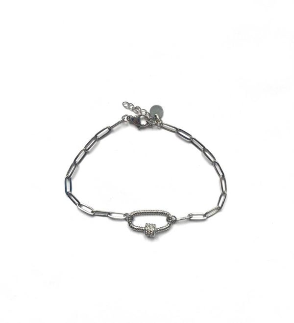 Armband Schakel met tussenstuk Zilver