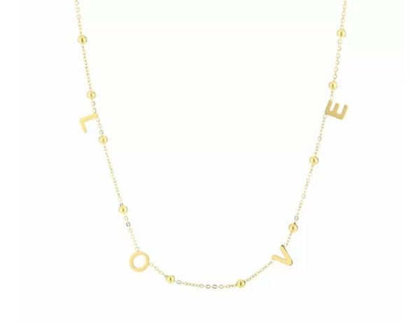 Ketting love goud.