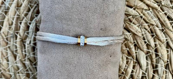 Satijnkoord armbandje Strass Goud
