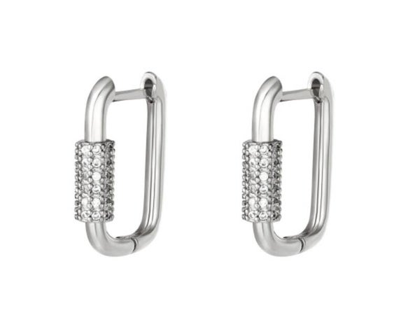 Daisy zirkonia oorbellen zilver