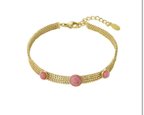 Statement armband roze.
