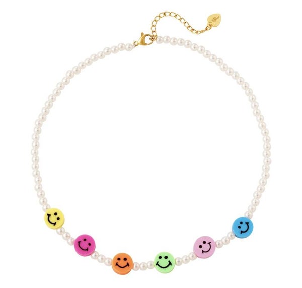 Smiley ketting multicolour