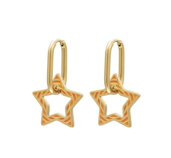 Star Oorbellen Oranje Sale