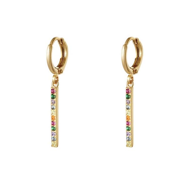 Evie zirkonia oorbellen multicolour
