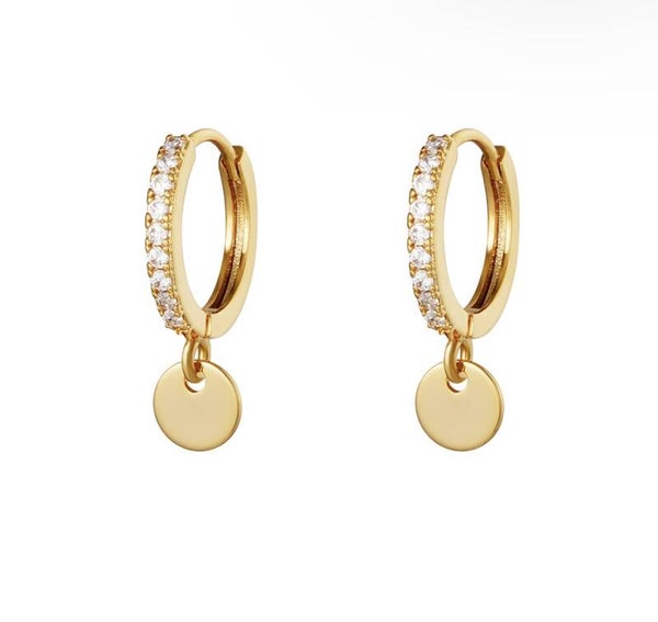 Lily oorbellen zirkonia goud
