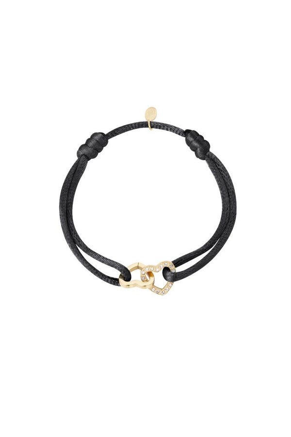 Satijnkoord Armbandje Dubbele Hart