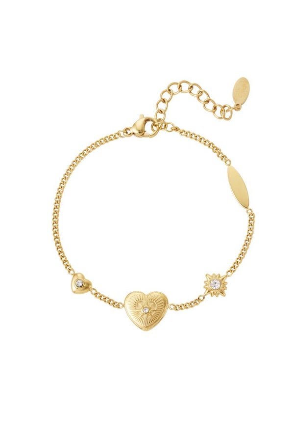 Armband fijne schakel & Bedels Goud