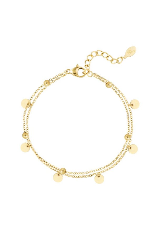 Armband Dubbel met Rondjes Goud