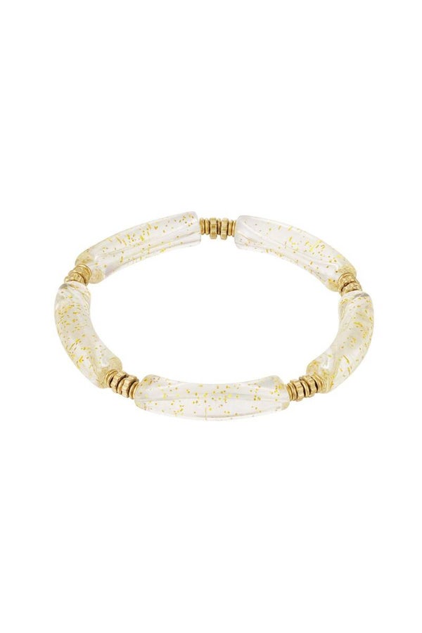 Tube armband Goud met kraaltjes