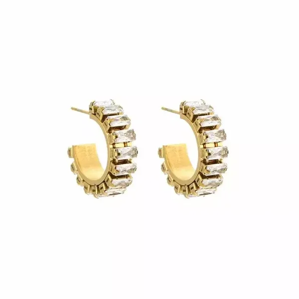 Oorbellen Party Strass Goud