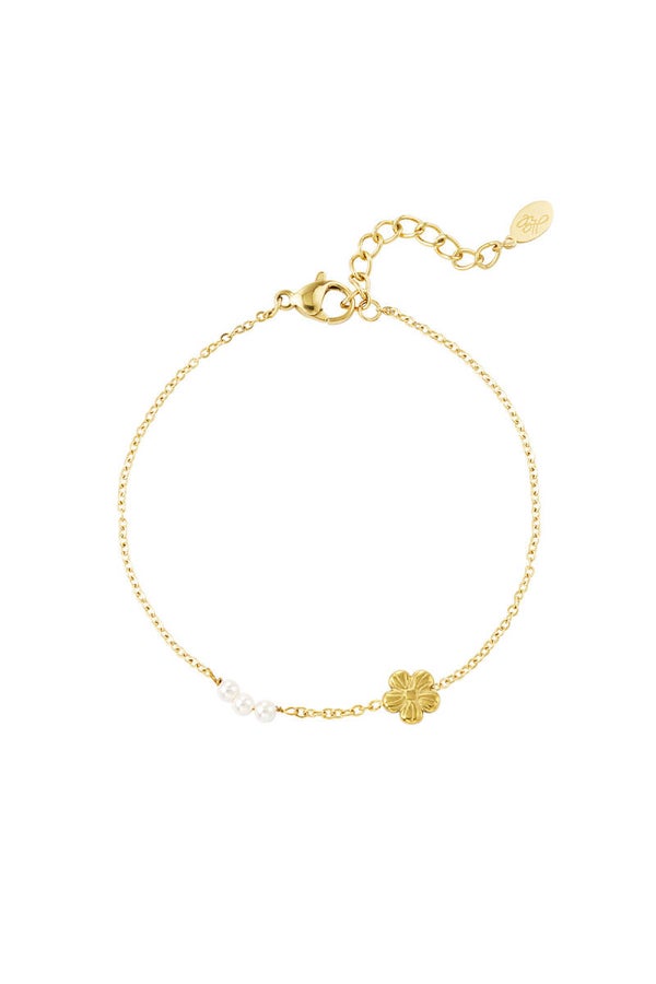 Armband Klavertje met Parels