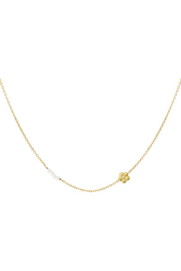 Ketting Bloem met Parel
