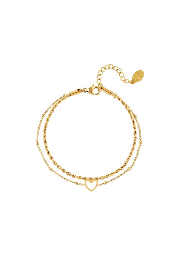 Armband Dubbel Hartje