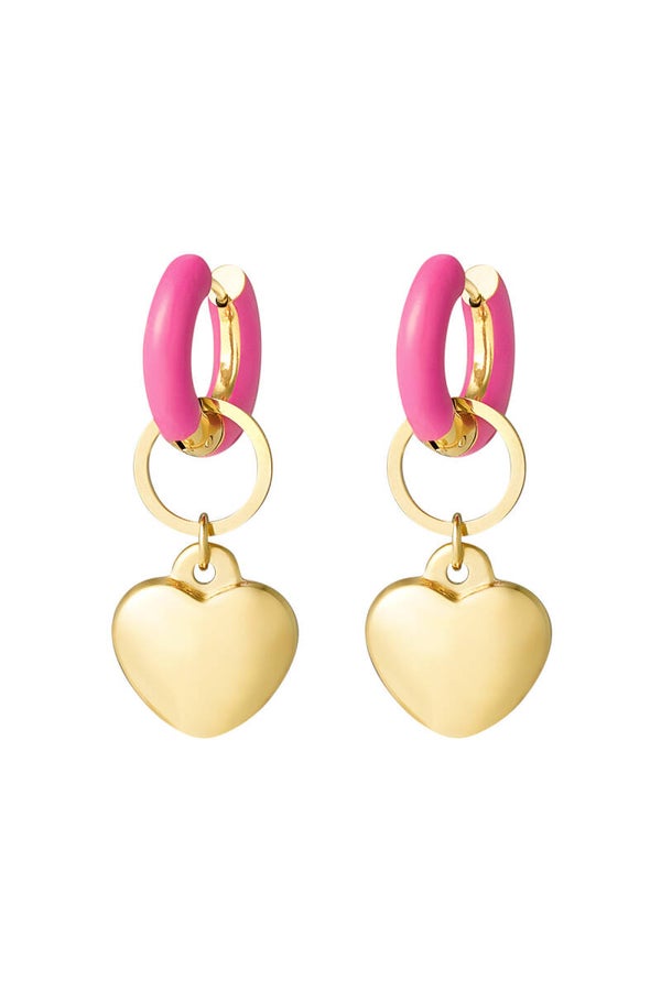 Oorbellen Gekleurde Ringen met Hartje