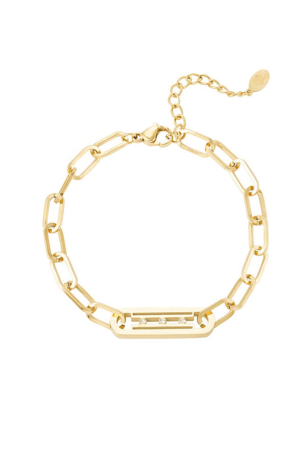 Armband Schakel met Steentjes