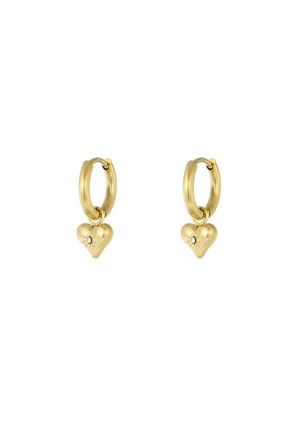 Oorbellen Heart met Strass steentje