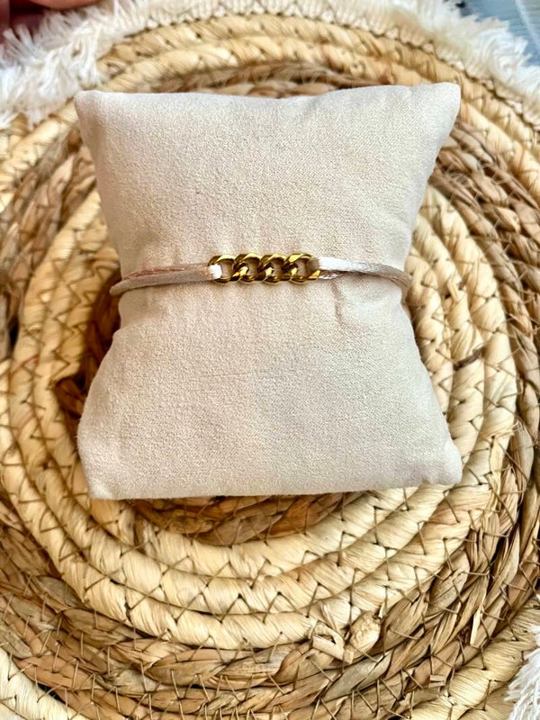 Satijnkoord Armbandje Schakels