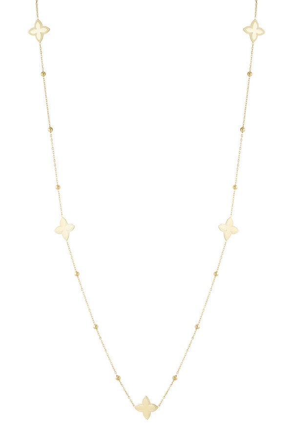 Ketting Bloem Bedels Lang