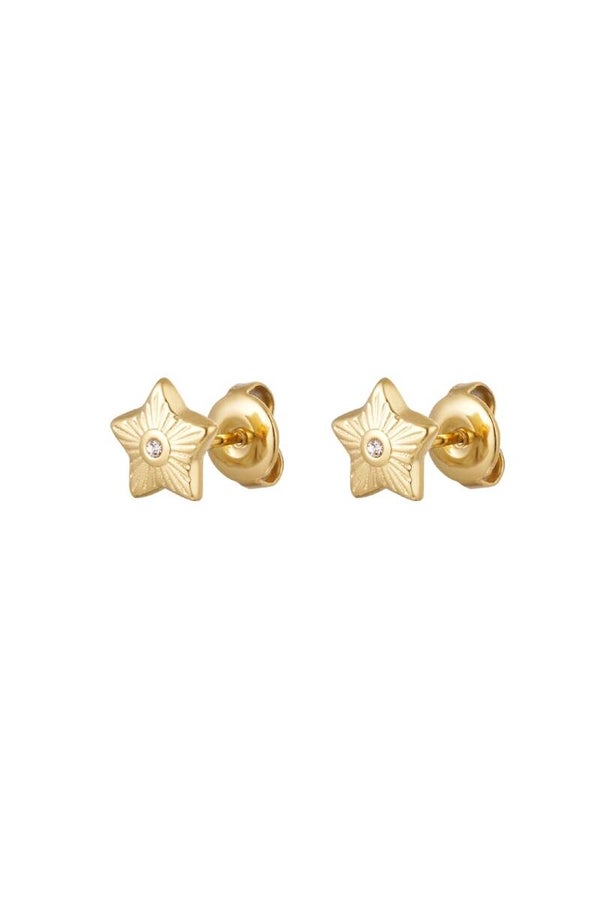 Oorbellen Ster Strass Goud