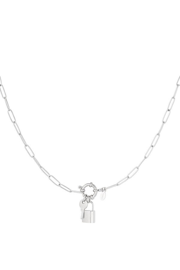 Ketting Schakel Slotje Zilver Sale Item