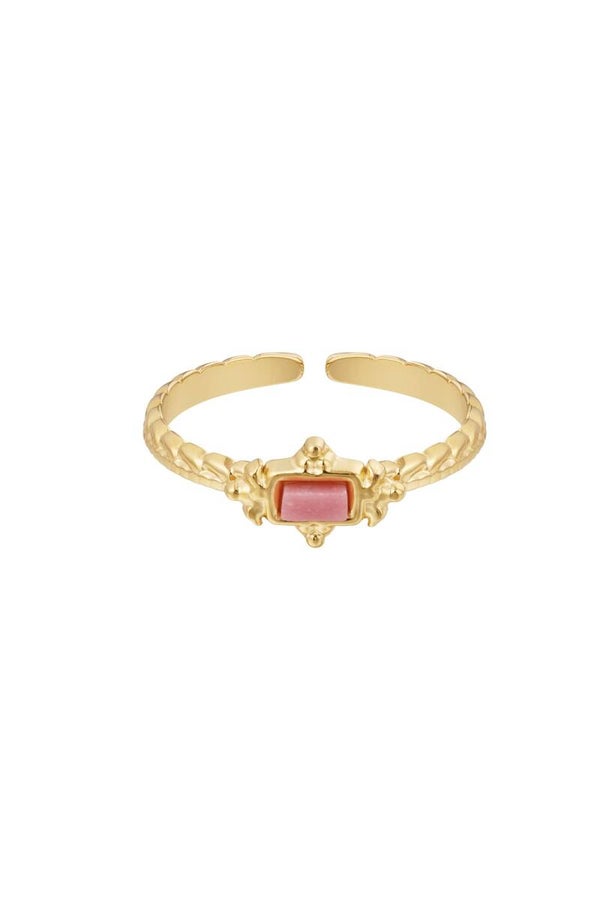 Ring Elisabeth Goud - Roze