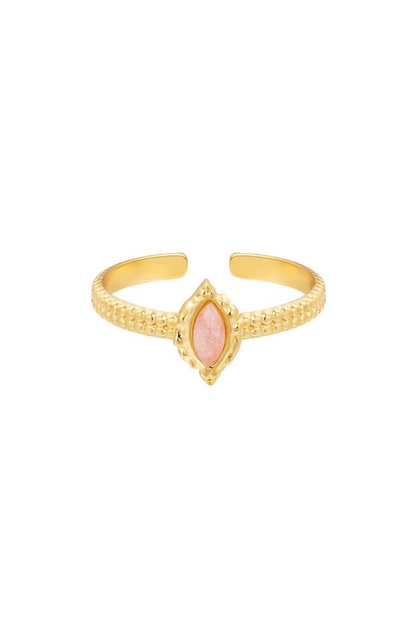 Ring Queeny Goud - Roze