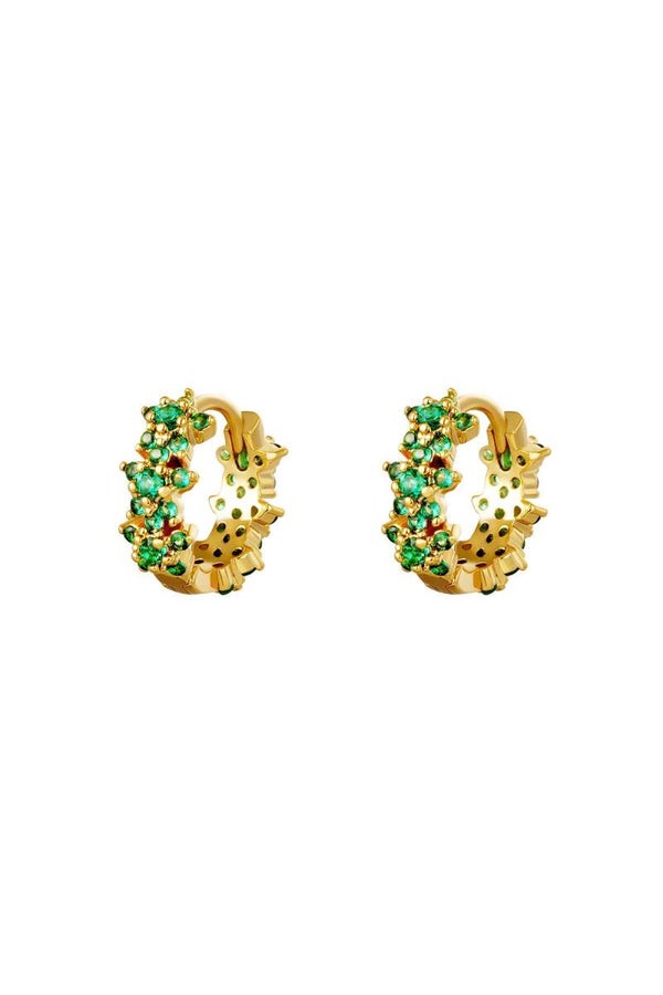 Oorbellen Lina Goud Groen