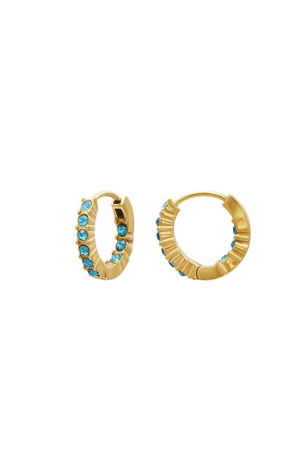Oorbellen Angel Goud - Blauw