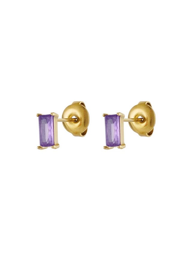 Oorstekers Gianna Goud - Paars