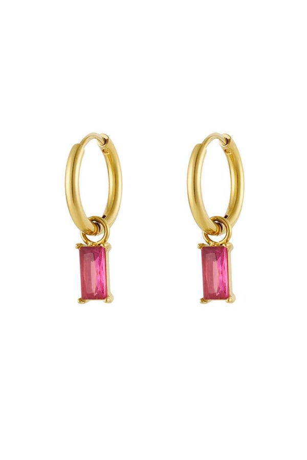 Oorbellen Gianne Goud - Roze
