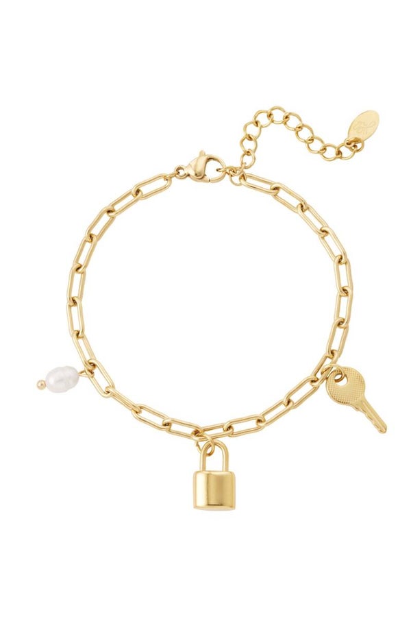 Armband Schakel met Bedels & Parels