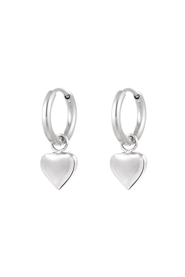 Oorbellen Basic Hart Zilver