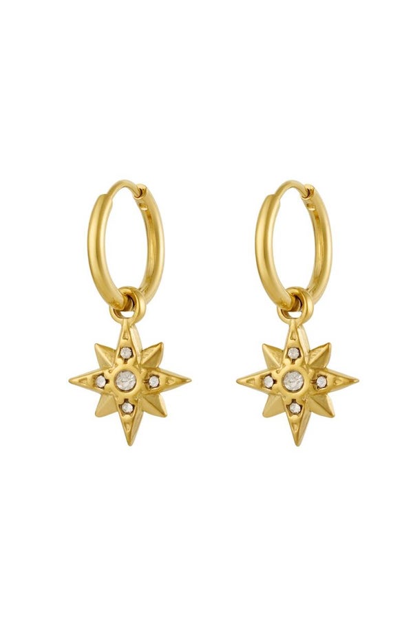 Oorbellen Star Strass Goud
