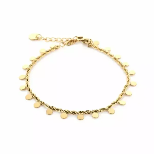 Armband Gedraaid met Circels Goud